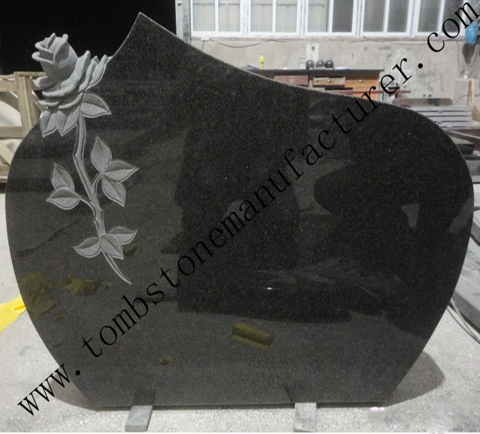 rose carving granite headstone28